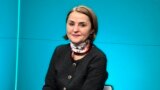 Ministra de Externe, Luminița Odobescu în studioul redacției pentru România a Europei Libere, București, 9 ianuarie 2024/ FOTO: Andrei Avram
