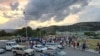 Pro-Serbian group protest against Milojko Spajic's plan for new Government in Podgorica, Montenegro