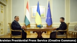 Orbán Viktor miniszterelnök és Volodimir Zelenszkij ukrán elnök Kijevben 2024. július 2-án