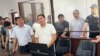 Обвиняемые заслушивают приговор. Туркестан, 26 июля 2023 года