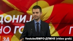Тимчо Муцунски, потпретседател на ВМРО-ДПМНЕ, прес-конференција по двојните избори, Скопје, 8 мај 2024 година.
