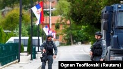 Policia e Kosovës duke patrulluar në Zveçan. Shtator, 2023. 