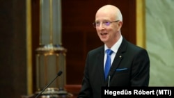Varga Zs. András, a Kúria elnöke beszédet mond egy jogtörténeti konferencián a Kúrián 2023. június 19-én