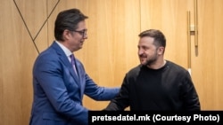 Стево Пендаровски, претседател на Северна Македонија и Володомир Зеленски, претседател на Украина, Тирана, 28.2.2024 година