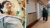 Iran - një fotografi e Mahsa Aminit në spital para vdekjes së saj (majtas), dhe babai dhe gjyshja e saj menjëherë pas vdekjes së saj.