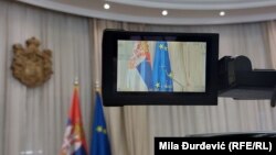 Zastava Srbije i EU, Beograd (foto arhiv)