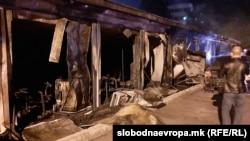 Модуларната болница во Тетово, изгорена од пожарот, 8 септември, 2021