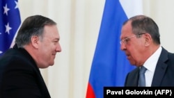 Mike Pompeo și Serghei Lavrov, imagine de arhivă.