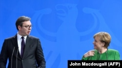 Predsednik Srbije Aleksandar Vučić i nemačka kancelarka Angela Merkel u aprilu 2018. u Berlinu 
