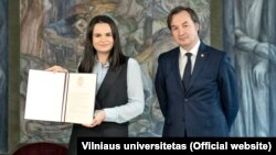 Сьвятлана Ціханоўская і Рымвідас Пятраўскас