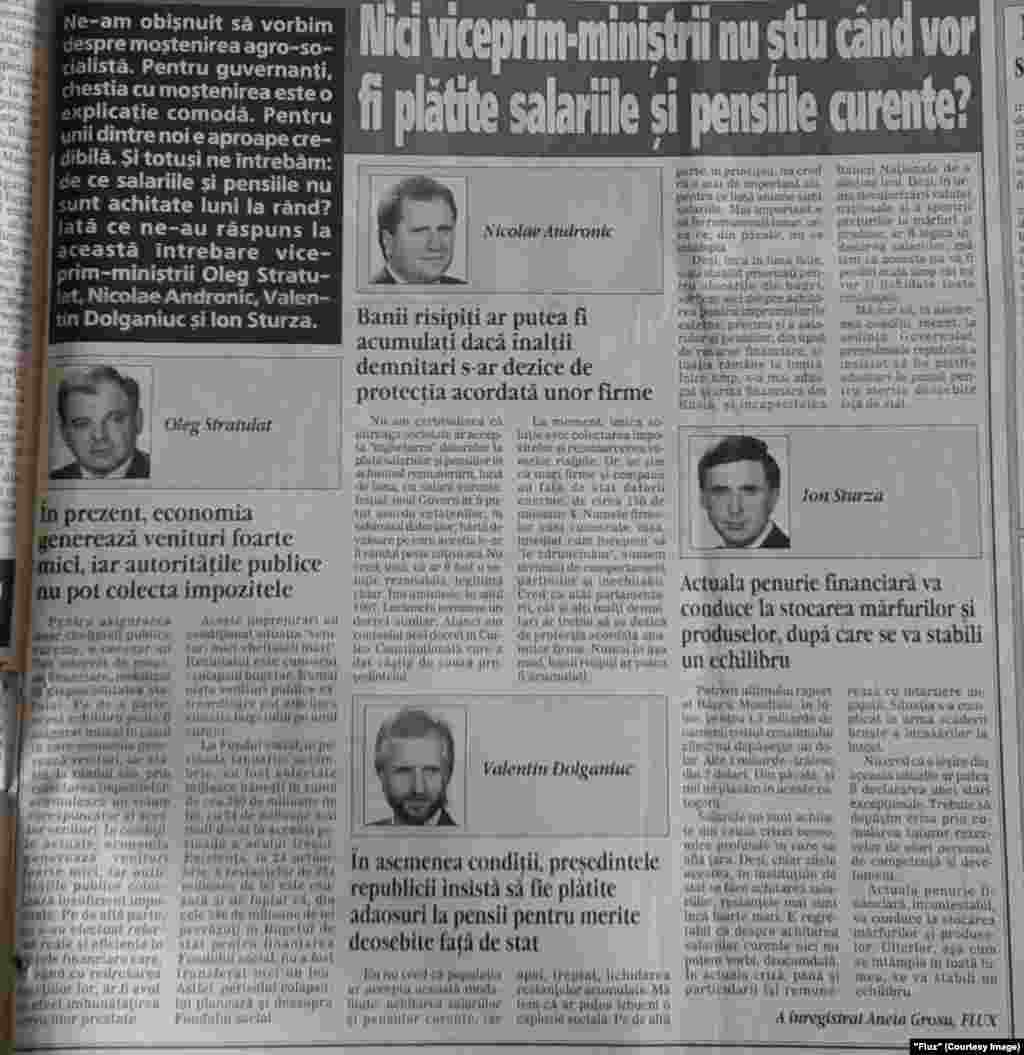 "Flux", 7 noiembrie, problema restanţelor la pensii şi salarii