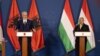 Albanski premijer Edi Rama na konferenciji za novinare s mađarskim premijerom Viktorom Orbanom u Budimpešti, Mađarska, 11. oktobar 2024.