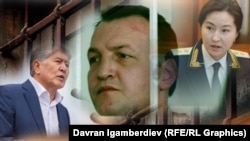 Коллаж: бывший президент Алмазбек Атамбаев, криминальный авторитет Азиз Батукаев и экс-генпрокурор Индира Джолдубаева.