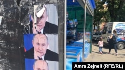 Posterë të Vladimir Putinit në veri të Mitrovicës - Fotografi nga arkivi