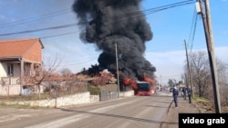 Пожар на автобус на ЈСП во Сопиште, 24 јануари 2025