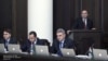 Armenia -- Justice Minister Hrayr Tovmasian addresses a cabinet meeting, Yerevan, 15Dec2011.