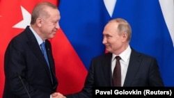 Ռուսաստանի նախագահ Վլադիմիր Պուտինը Մոսկվայում ընդունում է Թուրքիայի նախագահ Ռեջեփ Էրդողանին, 5-ը մարտի, 2020թ․