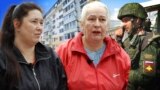 Фотоколаж: Олена та Світлана Колісниченки, власниці нерухомості в Криму, їхній будинок та військовослужбовець армії РФ