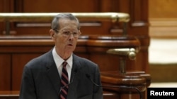 Regele Mihai în Parlamentul României, 25 octombrie 2017.