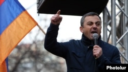 Armenia - Dashnaktsutyun's Ishkhan Saghatelian speaks at an anti-government rally in Yerevan, March 28, 2021.