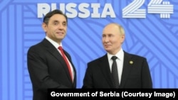 Aleksandar Vullin gjatë një takimi me presidentin e Rusisë, Vladimir Putin, në Kazan. Tetor, 2024.