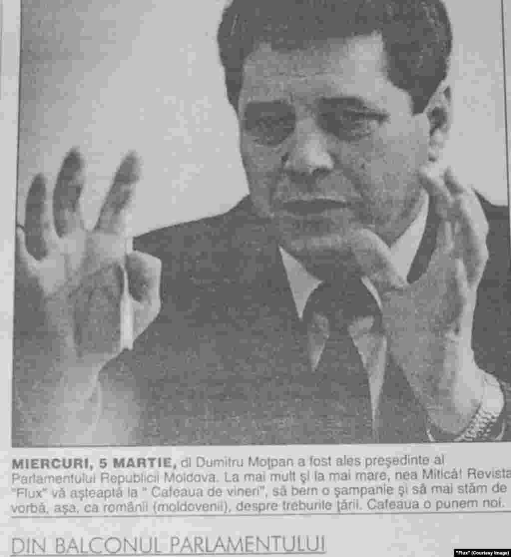 "Flux", 7 martie 1997, preşedintele parlamentului Dumitru Moţpan