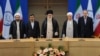 سران سه قوه و رئیس مجمع تشخیص مصلحت نظام در کنار رهبر جمهوری اسلامی در اجلاس سران جنبش عدم تعهد- تهران، ۹ شهریور ۱۳۹۱