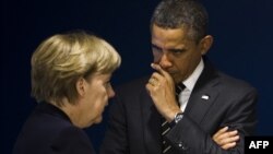 Канцлер Німеччини Ангела Меркель (Л) і президент США Барак Обама 