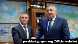 Moscova, 20 ianuarie 2018 : vicepremierul rus Dmitri Rogozin și liderul transnistrean Vadim Krasnoselski