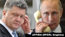 Петро Порошенко та Володимир Путін, фото комбіноване