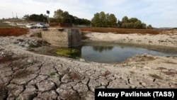 Обміліле через посуху Бахчисарайське водосховище, архівне фото