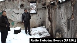 Опожарена куќа на семејство Алиоски од прилепското село Канатларци