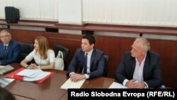Поранешниот министер за транспорт и врски Миле Јанакиески во Апелациониот суд во Скопје.