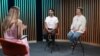 Comunicatoarea GenderDoc-M, Diana Guja, și fondatorul platformei Bang-Bang Vasile Micleușanu, vorbind în studioul Europei Libere despre Festivalul Moldova Pride, ediția 2025.