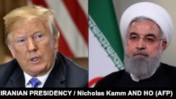 حسن روحانی (راست) می‌گوید آمریکایی‌ها هرگز قادر نخواهند بود که ایران را به گذشته برگردانند و ایران در مسیر پیش رو حرکت می‌کند.