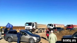 Протест блокира пътя на строителната техника на "Турски поток". 