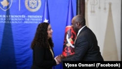 Takimi Osmani-Lammy në Prishtinë, më 2 prill 2025.