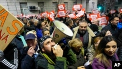 Протести пред РИК во Белград, 20 декември 2023.