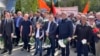 Participanți la evenimentul de comemorare a victimelor catastrofei de la centrala nucleară Cernobîl, 26 aprilie 2025.
