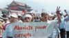 Jurnaliștii cer eradicarea corupției în Piața Tiananmen, pe 17 mai 1989, în timpul celor șase săptămâni de manifestații în masă. Aproape 1 milion de oameni s-au alăturat mișcării de protest.