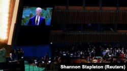 Președintele american Joe Biden se adresează celei de-a 79-a Adunări Generale a Națiunilor Unite la sediul ONU din New York, SUA, 24 septembrie 2024.