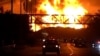 Fire blazing near Tehran, Iran, caused by Israeli air strike on June 15