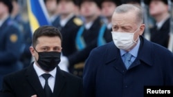 Ukrajinski i turski predsednici, Volodomir Zelenski i Redžep Tajip Erdoan, Kijev, 3. februar 2022.