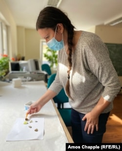 Fizičarka Marija Mitrović Dankulov sa uzorcima leptira u laboratoriji u Beogradu na obali Dunava.