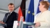 Emanuel Makron i Angela Merkel na zajedničkoj konferenciji u Mesebergu, u Nemačkoj, 29. jun 2020. 