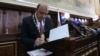 Armenia - Gyumri Mayor Samvel Balasanian is sworn in for a second term in office, 10Oct2016.