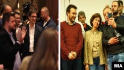 Стево Пендаровски и Гордана Сиљановска по објавувањето на резултатите од првиот круг