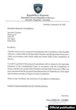 Letra e nisur nga Osmani drejt Trendafilovas.