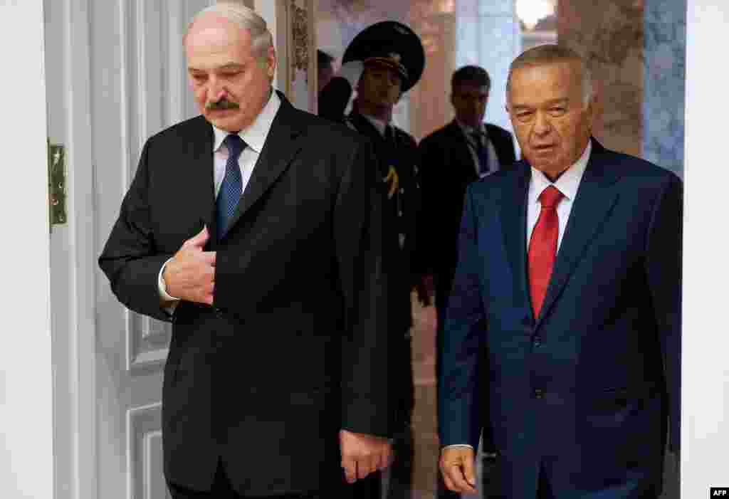 Александр Лукашенко менен Ислам Каримов.